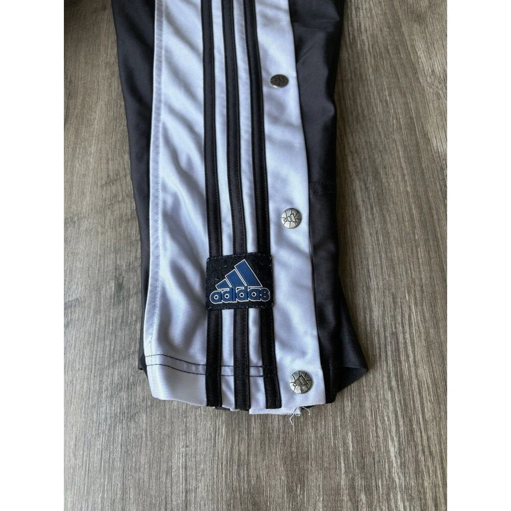 Adidas Unisex Vintage Y2K Black & White Tear Away Track Pants Size Small